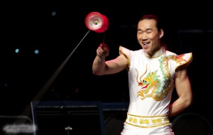 Chinese New Year Festival, Toronto, Ontario, Chinese man laughing in traditional uniform