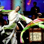 Chinese New Year Festival, Toronto, Ontario, female dancer with colourful streamers