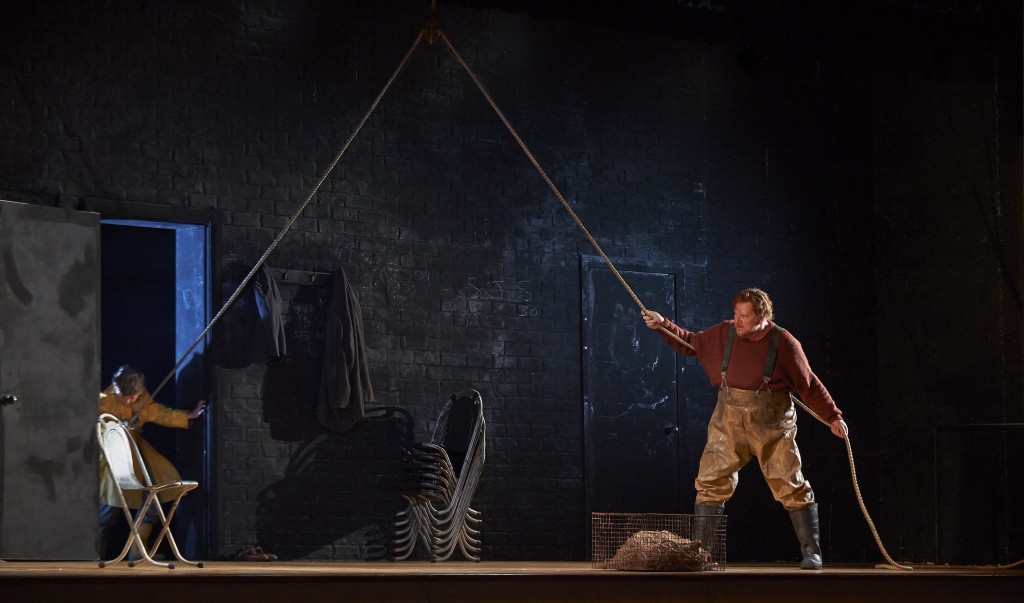 Jakob Janutka as John, Peter Grimes’s apprentice, and Ben Heppner as Peter Grimes in the Canadian Opera Company production of Peter Grimes, 2013. 