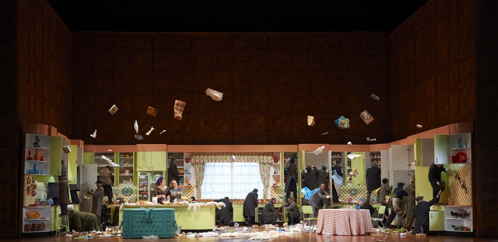 Canadian Opera Company's Falstaff . Kitchen chaos. Photo Michael Cooper. 