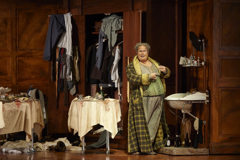 Gerald Finley as Sir John Falstaff in the Canadian Opera Company production of Falstaff plays the epitome of life in excess. 