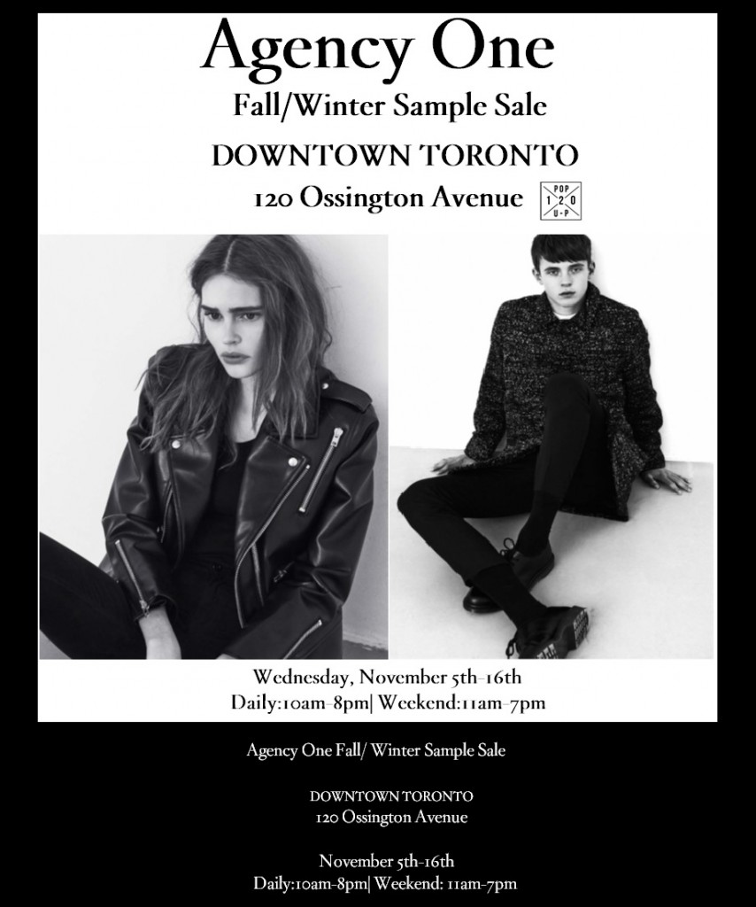 Agency One Sample Sale Toronto