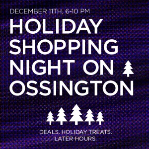 Holiday Shopping Night on Ossington. Toronto Pop Up Shop