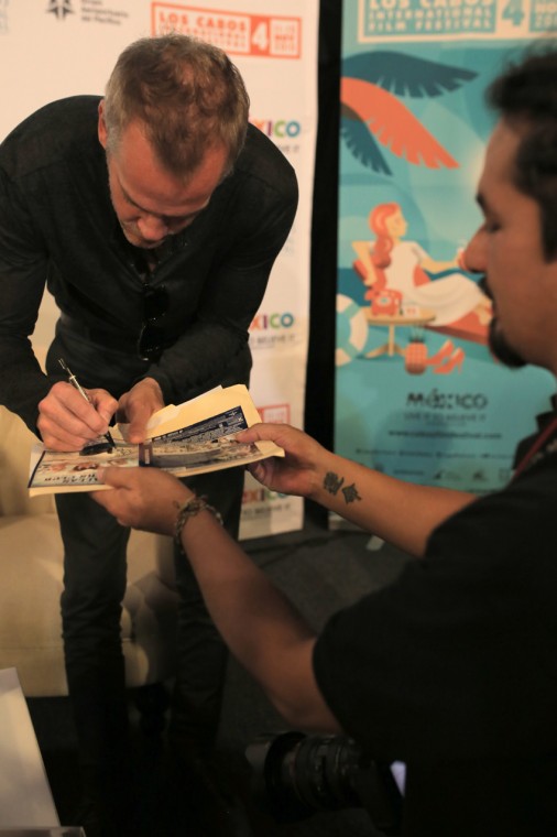 Los Cabos International Film Festival 2015. Jean-Marc Vallée signs an autograph for a fan.