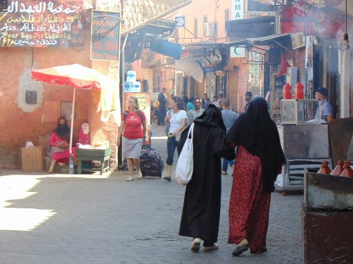 Morocco Women walking in the Medina Marrakech Carter H