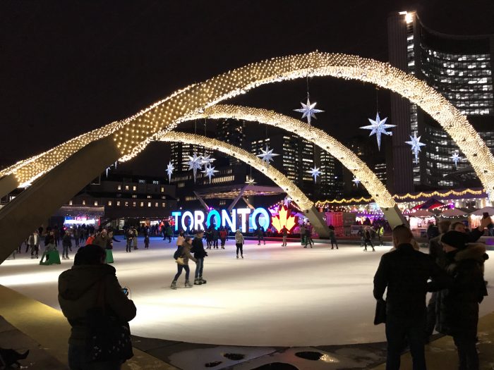 Toronto Nathan Phillips Square Skating. New Year's Eve Toronto 2017. TheSceneinTO.com
