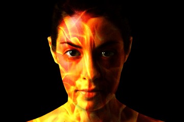 Heretic - Promo Image of Sarah Thorpe as Joan of Arc. Photo by Justin Haigh