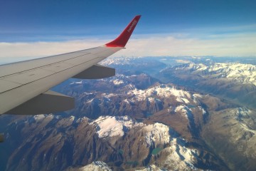 travel airplane mountains