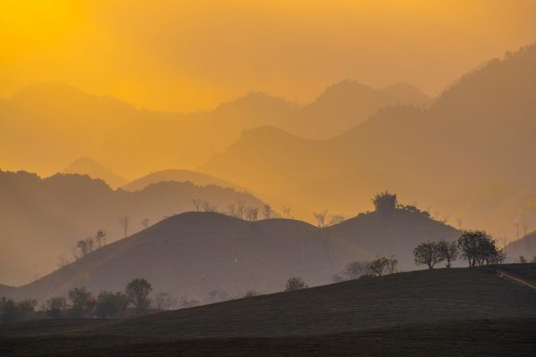 Vietnam Mountains bathed in yellow light photo by linh-pham